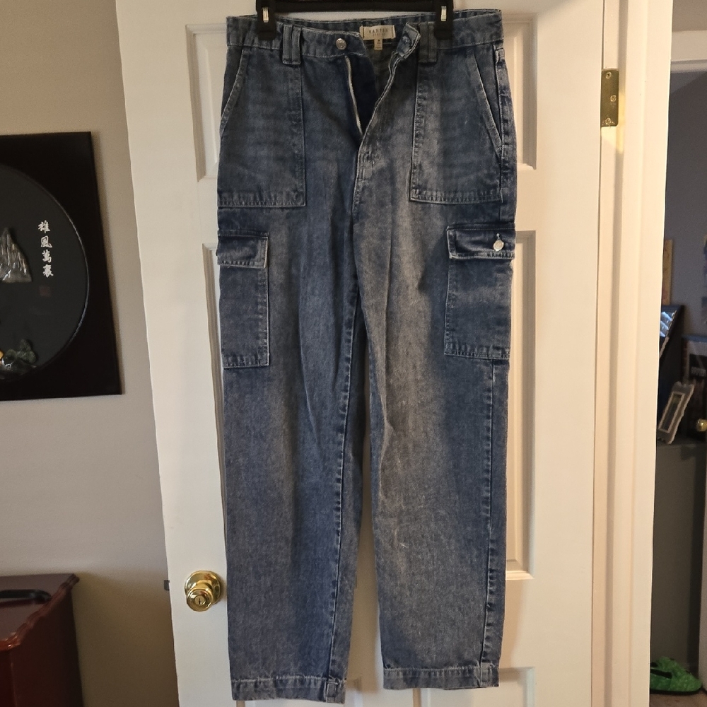 Harper Heritage Blue Denim Cargo Pants